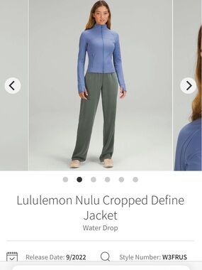 Lululemon cropped define jacket 2022 waterdrop EUC sz 4